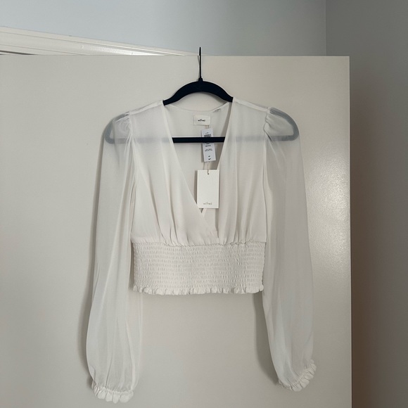 Aritzia Wilfred Wistful Blouse Color White Size Small - Picture 4 of 4
